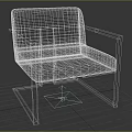 Modern Black Leather Accent Chair With Sleek Metal Frame And Minimalist Design