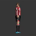 Men in Red White Striped Jerseys with Number 21 Black Shorts Blue Shoes Front Back