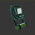 Black Mechanical Equipment Featuring Green Roller And Display Screen Design