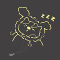 Sleepy Cartoon Cat Shaped Illuminated Neon LED Lighting Combination For Bedroom Decor