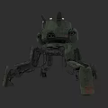 Green Mechanical Combat Weapon With Multi Legged Robot Structure And Armor