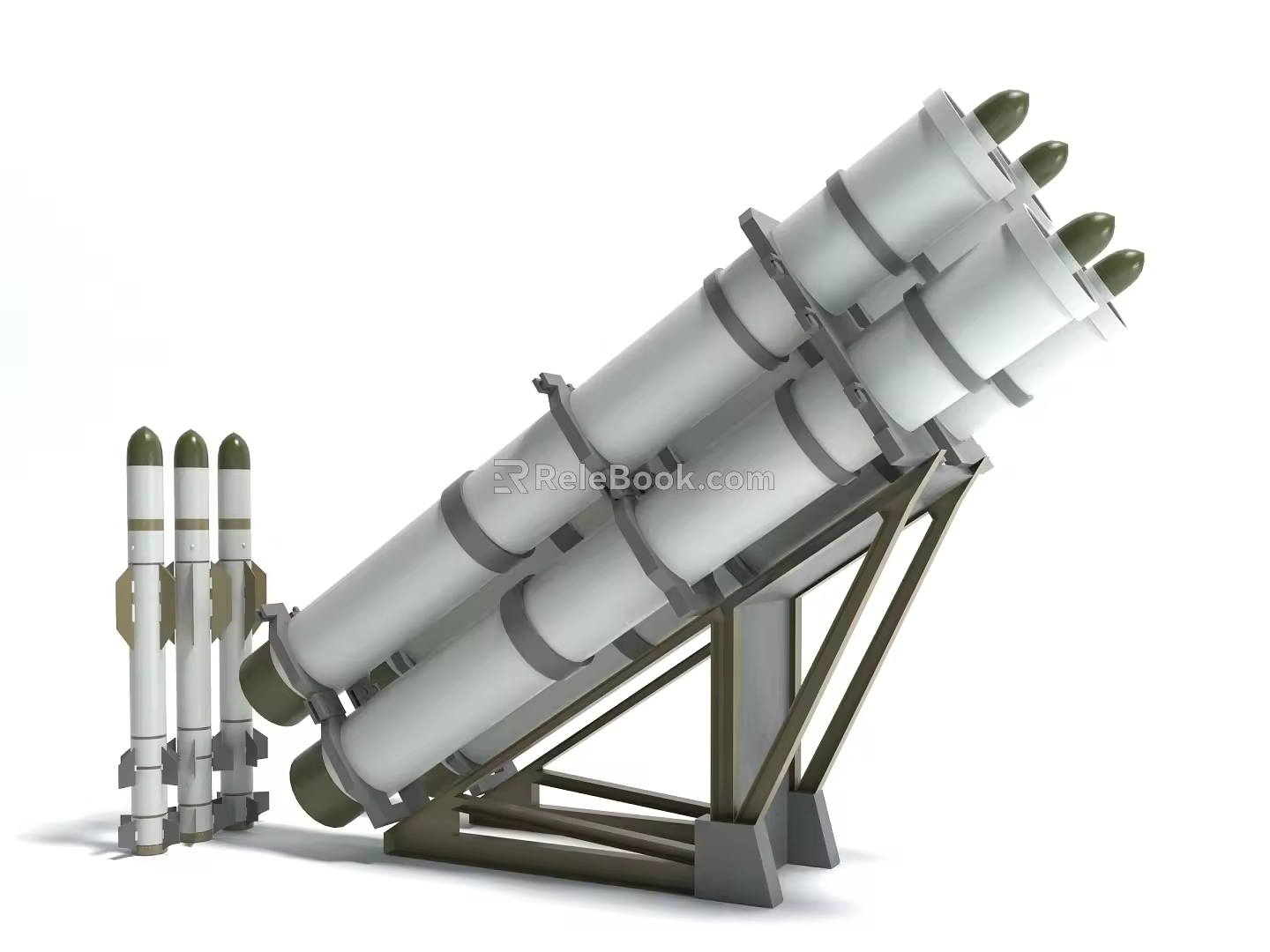 Style Military Equipment Weapon Missile Launcher Shells 3d model