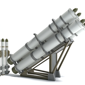 Style Military Equipment Weapon Missile Launcher Shells 3d model