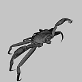 Realistic Brown Crab With Extended Legs And Detailed Claws On Gray Background