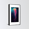 Modern animal painting porch jellyfish decorative painting 3d model