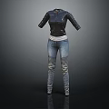 Black Leather Jacket With Blue Denim Jeans Casual Fashion Outfit Design