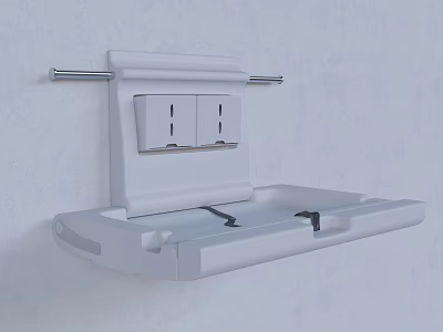 Sleek White Wall Mounted Medical Device With Dual Ports And Tray For Clinic Use 3d model