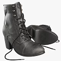 Stylish Leather Boots with Lace Up Design and Metal Rivets High Heel Fashion Footwear