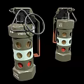 U.S. Army 76MM Weapon With Green Body Red Lights And Holes