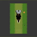 3D Game Movie Character Wild Boar With Long Tusks Brown White Fur On Green Grass