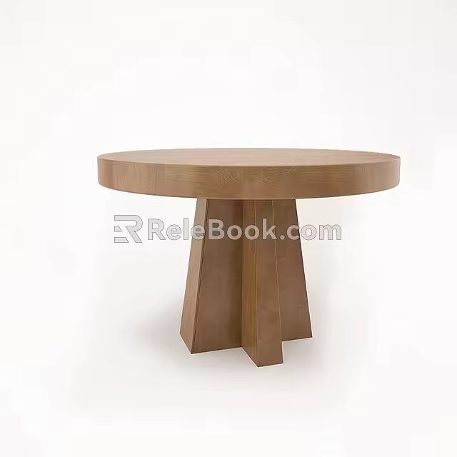 round table tea table 3d model