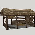 Various Traditional Thatched Roof Houses With Rustic Wooden Structures And Classic Rural Designs