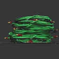 Neatly Coiled Green Cable With Red Ends Placed On Gray Mat