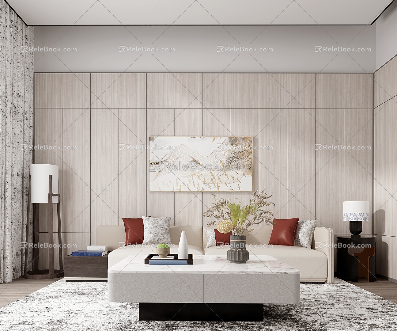 Modern sales office reception room 3d model