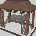 New Chinese Style Pavilion Four Corner Pavilion Landscape Pavilion 3d model