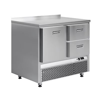 Stainless Steel Commercial Kitchen Workbench Equipment With Drawer Storage And Refrigeration 3d model