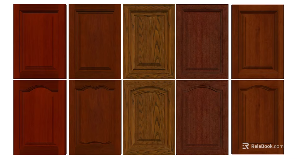 Various Wooden Cabinet Door Designs With Different Colors And Textures 3d model 
