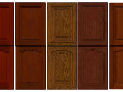 Various Wooden Cabinet Door Designs With Different Colors And Textures 3d model