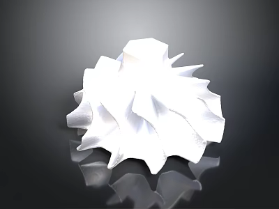 White Layered Textured Household Item With Modern Decorative Structure 3d model