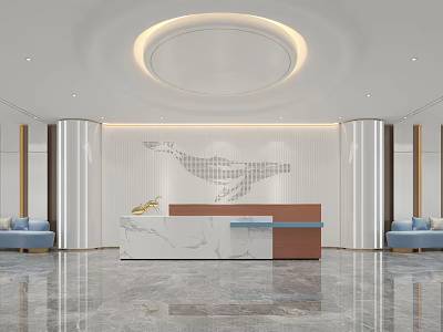 Light Luxury Hall Lobby 3d model Light Luxury Hall Lobby 3d model