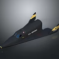 U.S. Air Force NASA Black Airplane With Streamlined Military Experimental Design