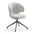 Modern Office Chair With Light Gray Fabric And Black Metal Star Base