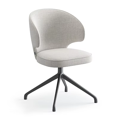 Modern Office Chair With Light Gray Fabric And Black Metal Star Base 3d model