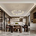 Luxurious Duplex Living Room With Art Decor And Chandelier