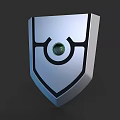 Silver Shield As Defensive Weapon With Modern Design Black Edges And Green Core