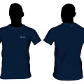Mannequin Showcasing Blue Short Sleeve T-Shirt Front And Back View Design