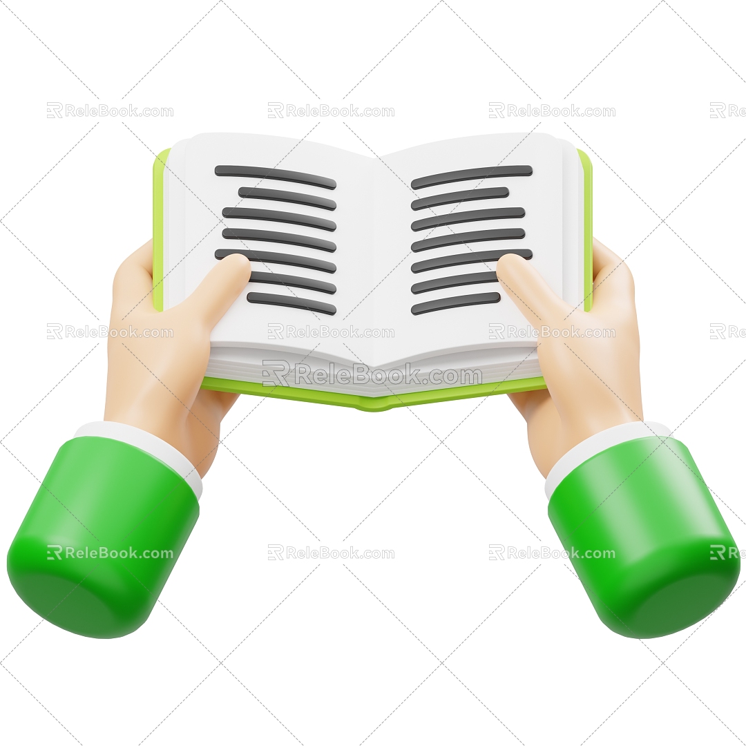 Modern Books Cartoon Books Cartoon Small Gestures Anime Small Hands 3d model