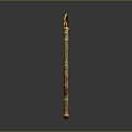 Golden Eagle Headed Scepter Sculpture With Intricate Patterned Design And Ornate Details