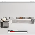 Modern corner sofa multiplayer sofa 3d model
