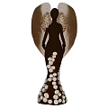 Decorative Angel Statue Black Body With Brown Wings And White Polka Dot Dress