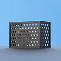 Black Perforated Household Storage Organizer With Practical Design For Home Use 3d model