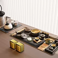 Modern Tea Cup Tea Set Teapot Utensils Combination 3d model