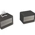 Modern Bedside Table With Brown Black Design Drawers Books And Deer Figurines
