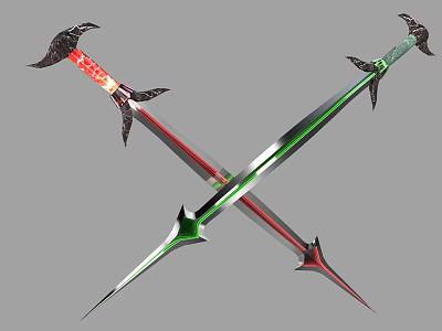 Modern Sword Double Sword Double Hold 3d model