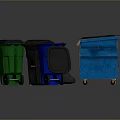 Colored Waste Bins And Trash Containers With Lids And Garbage Bags