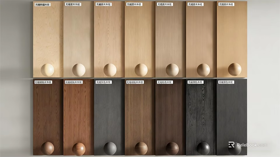 Different Wood Color Wall Paneling Options For Home Interior Design 3d model 