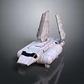 Futuristic Spacecraft 3D Model With Twin Vertical Wings And Sleek White Structure 3d model