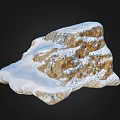 Rockery Stone With Snow Covered Textured Surface And Natural Layered Structure 3d model