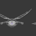 Game Female Character With White Wings Golden Decorations White Dress And Staff Featuring Blue Gemstone