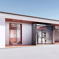 modern architecture building facade 3d model