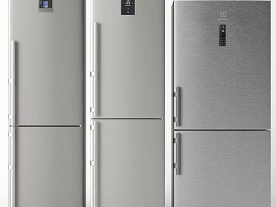 Stainless Steel Refrigerators and Freezers with Modern Multi Door Design for Home Kitchen 3d model