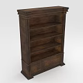 Classic Wooden Bookcase With Multiple Open Shelves And Solid Wood Construction 3d model