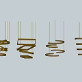 Elegant Modern Spiral Metallic Chandeliers Hanging In Contemporary Home Design