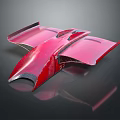 Red Aerodynamic Carbon Fiber Futuristic Vehicle Structure With Sleek Design And Glossy Surface