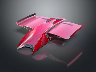 Red Aerodynamic Carbon Fiber Futuristic Vehicle Structure With Sleek Design And Glossy Surface 3d model