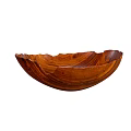 Wooden Tableware Set with Handcrafted Wavy Edge Bowls and Natural Grain